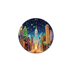 New York Confetti City Usa Golf Ball Marker (10 Pack) by uniart180623