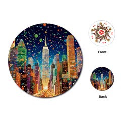 New York Confetti City Usa Playing Cards Single Design (round) by uniart180623