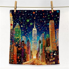 New York Confetti City Usa Face Towel by uniart180623