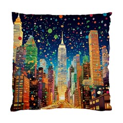 New York Confetti City Usa Standard Cushion Case (two Sides)