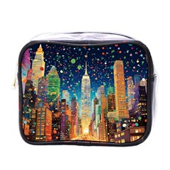 New York Confetti City Usa Mini Toiletries Bag (one Side)