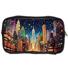 New York Confetti City Usa Toiletries Bag (one Side)