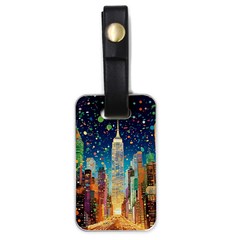 New York Confetti City Usa Luggage Tag (one Side) by uniart180623