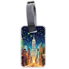 New York Confetti City Usa Luggage Tag (two Sides)