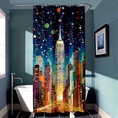 New York Confetti City Usa Shower Curtain 36  X 72  (stall) 