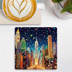 New York Confetti City Usa Uv Print Square Tile Coaster  by uniart180623