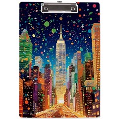 New York Confetti City Usa A4 Acrylic Clipboard by uniart180623