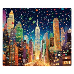 New York Confetti City Usa Premium Plush Fleece Blanket (small)