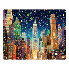 New York Confetti City Usa Premium Plush Fleece Blanket (large)