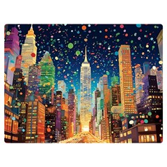 New York Confetti City Usa Premium Plush Fleece Blanket (extra Small) by uniart180623