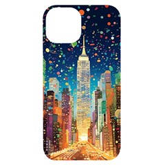 New York Confetti City Usa Iphone 14 Black Uv Print Case by uniart180623