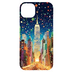 New York Confetti City Usa Iphone 14 Plus Black Uv Print Case by uniart180623