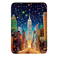 New York Confetti City Usa Rectangular Glass Fridge Magnet (4 Pack) by uniart180623