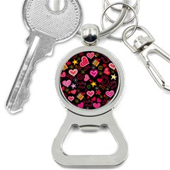 Multicolored Love Hearts Kiss Romantic Pattern Bottle Opener Key Chain by uniart180623