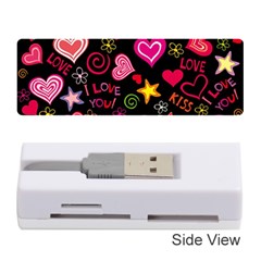 Multicolored Love Hearts Kiss Romantic Pattern Memory Card Reader (stick) by uniart180623