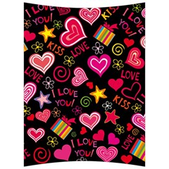 Multicolored Love Hearts Kiss Romantic Pattern Back Support Cushion by uniart180623