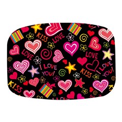 Multicolored Love Hearts Kiss Romantic Pattern Mini Square Pill Box by uniart180623