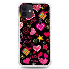 Multicolored Love Hearts Kiss Romantic Pattern Iphone 12 Mini Tpu Uv Print Case	 by uniart180623