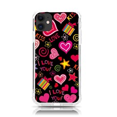 Multicolored Love Hearts Kiss Romantic Pattern Iphone 11 Tpu Uv Print Case by uniart180623