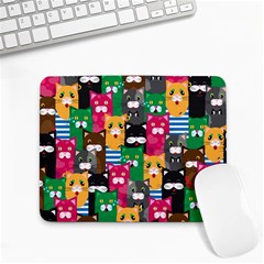 Cat Funny Colorful Pattern Small Mousepad by uniart180623