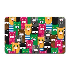 Cat Funny Colorful Pattern Magnet (rectangular) by uniart180623