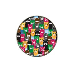 Cat Funny Colorful Pattern Hat Clip Ball Marker by uniart180623