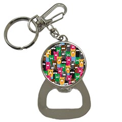 Cat Funny Colorful Pattern Bottle Opener Key Chain