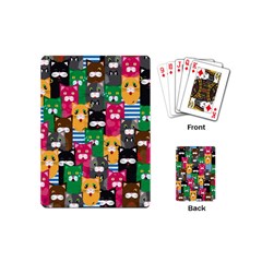 Cat Funny Colorful Pattern Playing Cards Single Design (mini)