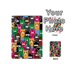 Cat Funny Colorful Pattern Playing Cards 54 Designs (mini) by uniart180623