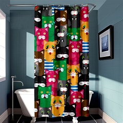 Cat Funny Colorful Pattern Shower Curtain 36  X 72  (stall)  by uniart180623