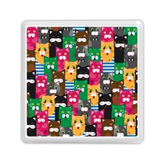 Cat Funny Colorful Pattern Memory Card Reader (square) by uniart180623