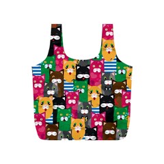 Cat Funny Colorful Pattern Full Print Recycle Bag (s) by uniart180623