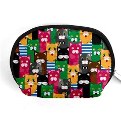 Cat Funny Colorful Pattern Accessory Pouch (medium) by uniart180623