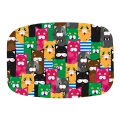 Cat Funny Colorful Pattern Mini Square Pill Box by uniart180623