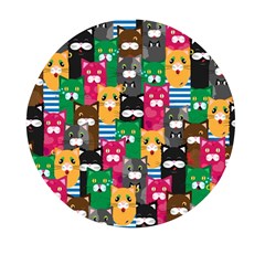 Cat Funny Colorful Pattern Mini Round Pill Box (pack Of 3) by uniart180623