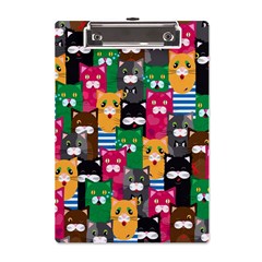 Cat Funny Colorful Pattern A5 Acrylic Clipboard by uniart180623