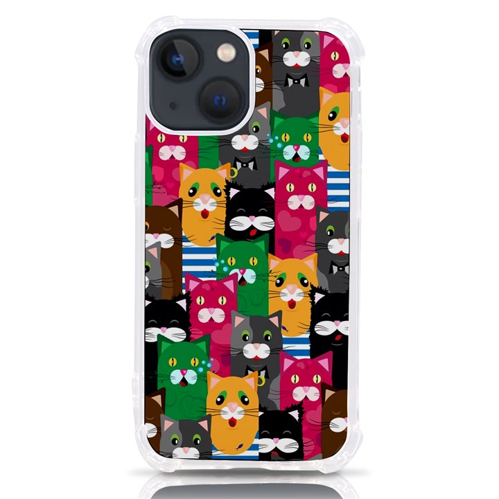 Cat Funny Colorful Pattern iPhone 13 mini TPU UV Print Case