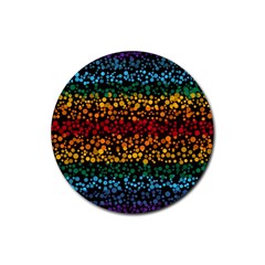 Patterns Rainbow Rubber Coaster (round) by uniart180623