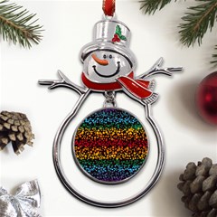 Patterns Rainbow Metal Snowman Ornament