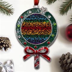 Patterns Rainbow Metal X mas Lollipop With Crystal Ornament by uniart180623