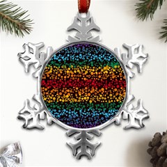 Patterns Rainbow Metal Small Snowflake Ornament