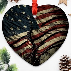 Flag Usa American Flag Ornament (Heart)