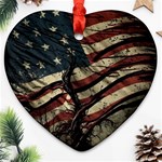 Flag Usa American Flag Ornament (Heart) Front