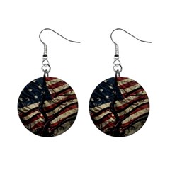 Flag Usa American Flag Mini Button Earrings