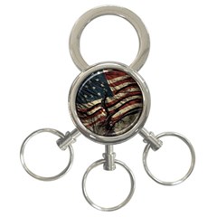 Flag Usa American Flag 3-Ring Key Chain