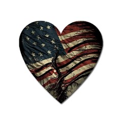 Flag Usa American Flag Heart Magnet