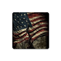 Flag Usa American Flag Square Magnet