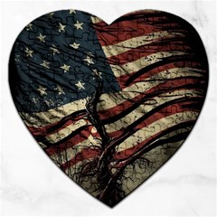 Flag Usa American Flag Jigsaw Puzzle (Heart)