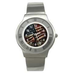 Flag Usa American Flag Stainless Steel Watch