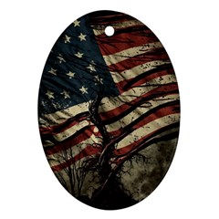 Flag Usa American Flag Oval Ornament (two Sides) by uniart180623